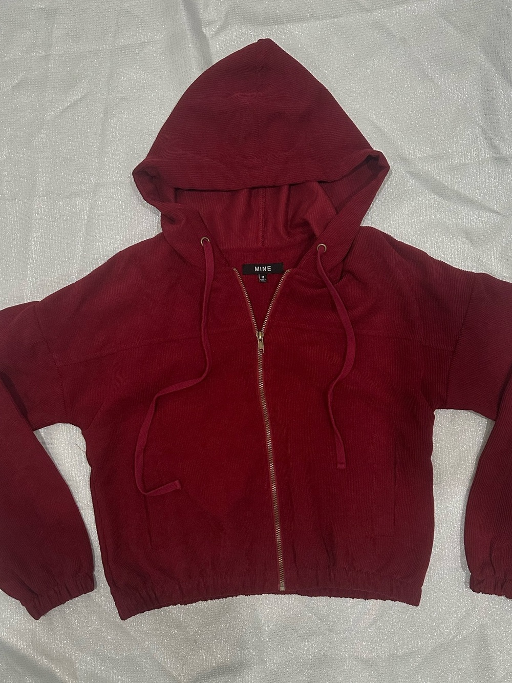 Mine Burgundy Hooded Bomber Jacket